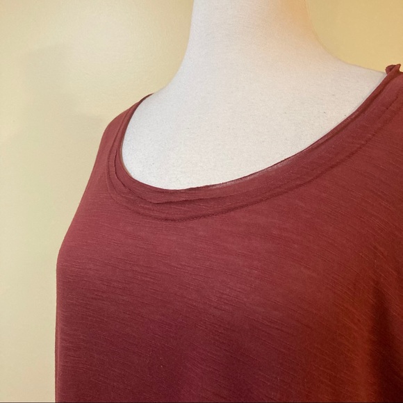 Loose Side Slits Burnout Knit Maxi Dress Burgundy - Picture 6 of 7